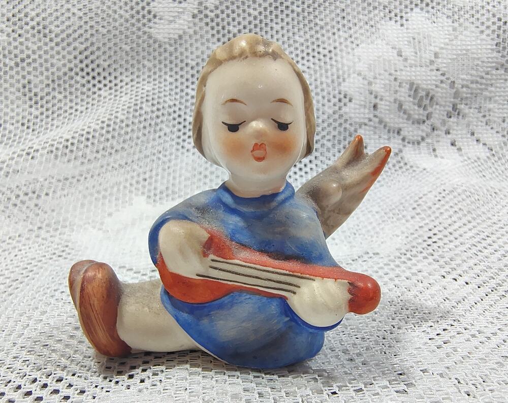 Vintage Hummel Goebel Figurine Girl Angel with Lute Guitar